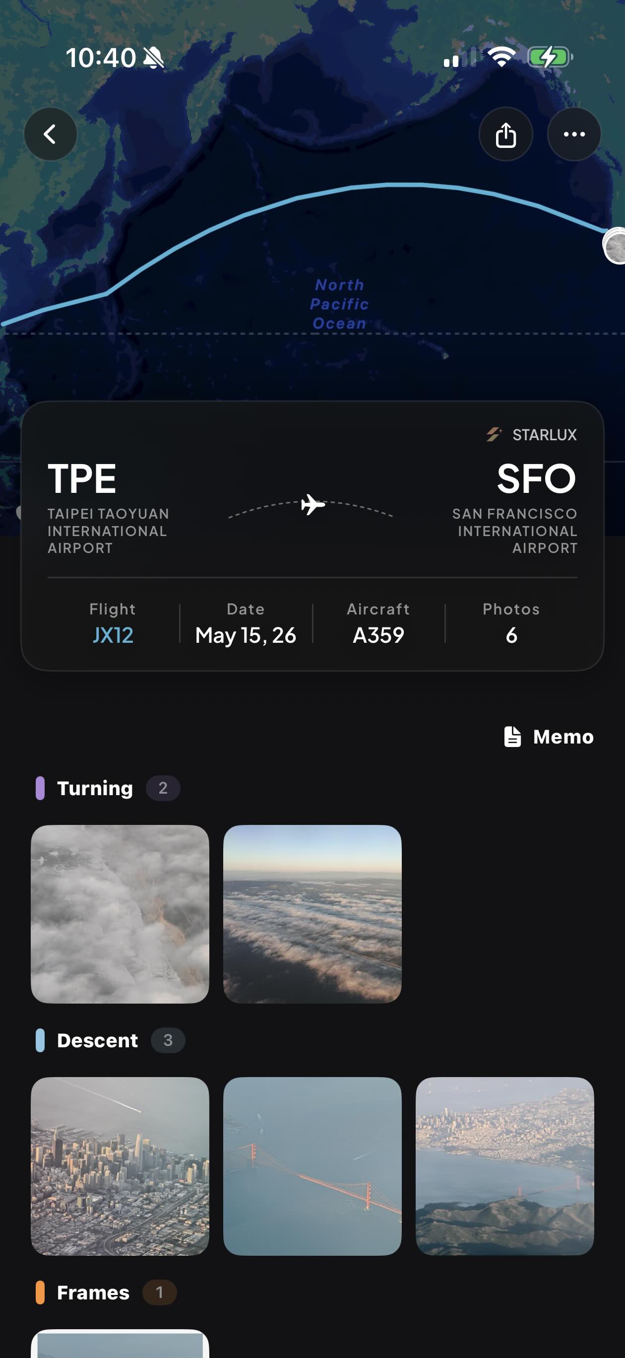 Flight album organized by phase